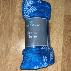 Blue Fleece Snowflake Blanket